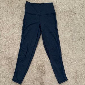 Aerie navy blue sheer panel high rise leggings